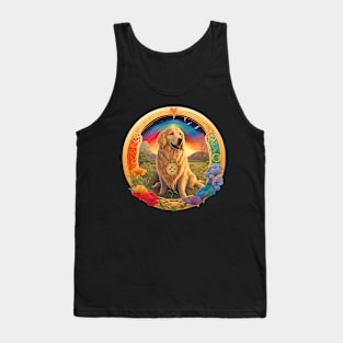 Golden Retriever in a Garden 2 Tank Top